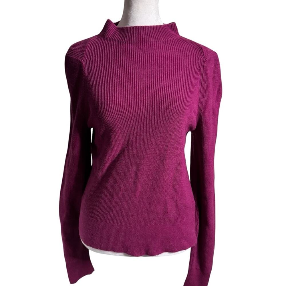 Lululemon Cotton Blend Mock Neck Sweater Heathered Wild Berry XS